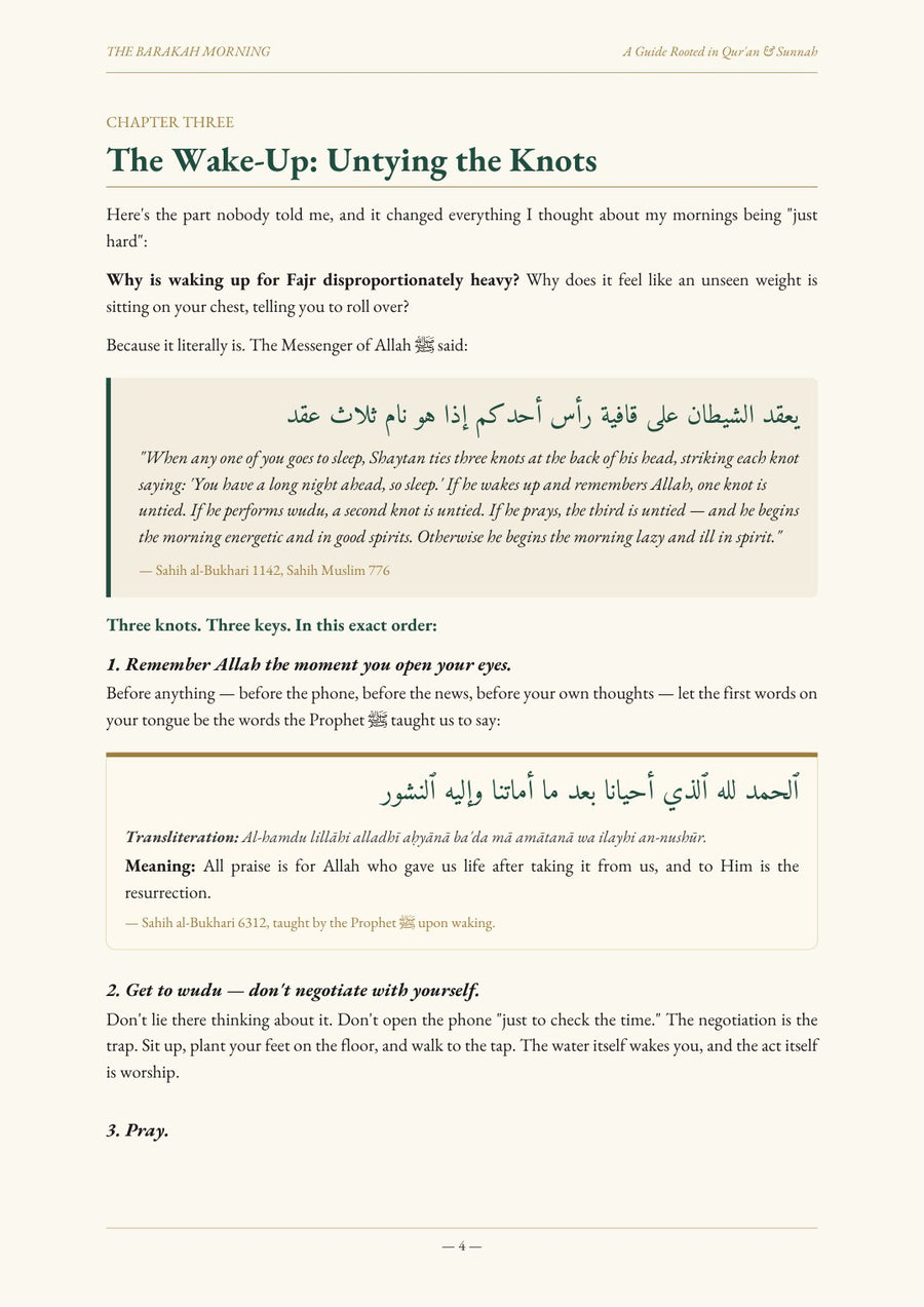 Page from The Barakah Morning: The Wake-Up, Untying the Knots